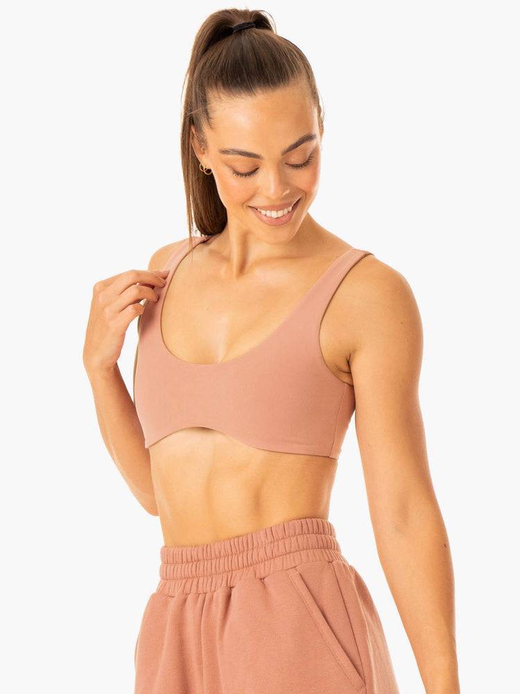 Rosewood Pink Ryderwear Women Sports Bra Elevate Lounge Women's Sports Bra | AU2345UT