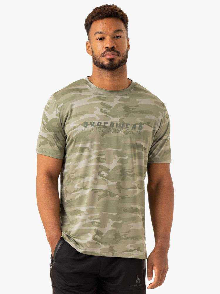 Sage Green Camo Ryderwear Men T Shirts Overdrive Men\'s T Shirts | AU1270NB