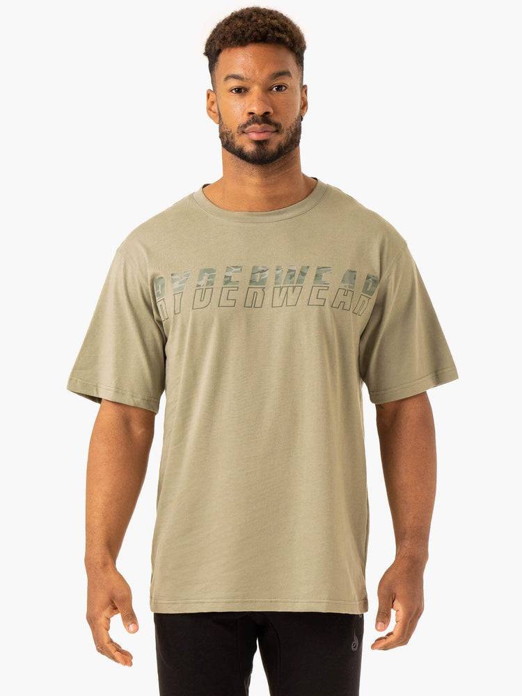 Sage Green Ryderwear Men T Shirts Overdrive Oversized Men's T Shirts | AU1266XF