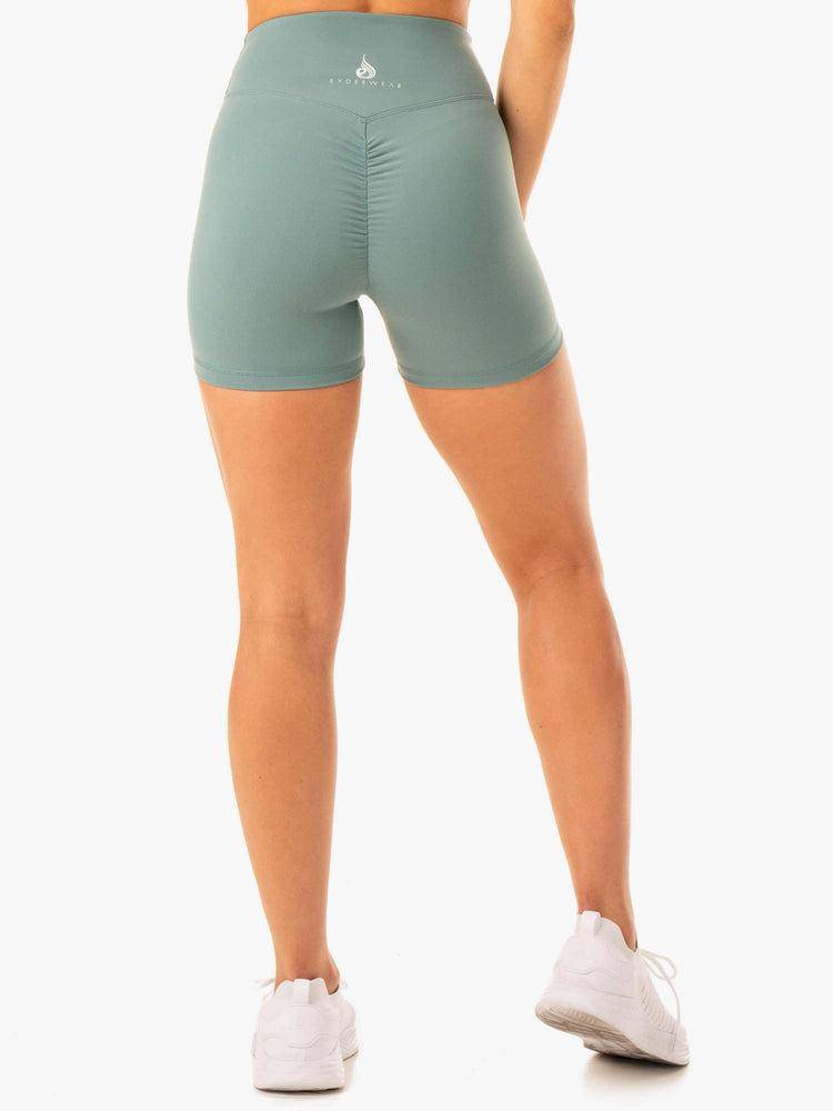 Sage Green Ryderwear Women Shorts Revival Scrunch Bum Women's Shorts | AU2119HK