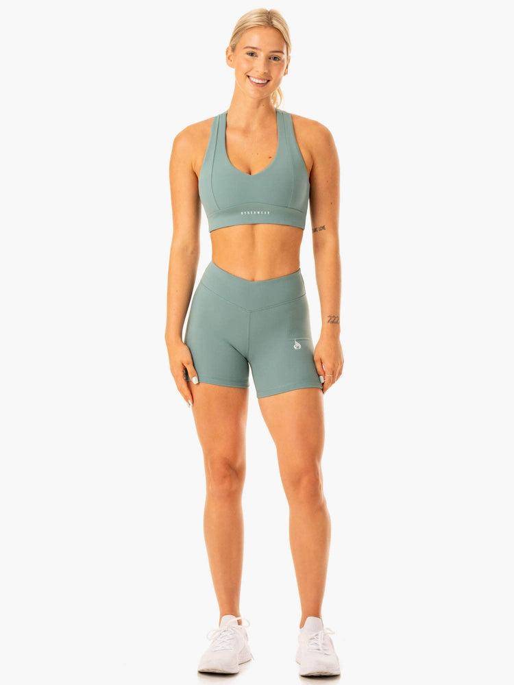 Sage Green Ryderwear Women Shorts Revival Scrunch Bum Women's Shorts | AU2119HK