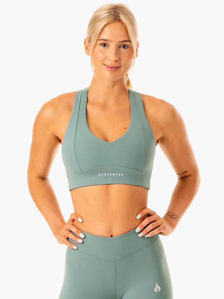 Sage Green Ryderwear Women Sports Bra Revival Women\'s Sports Bra | AU2272DN