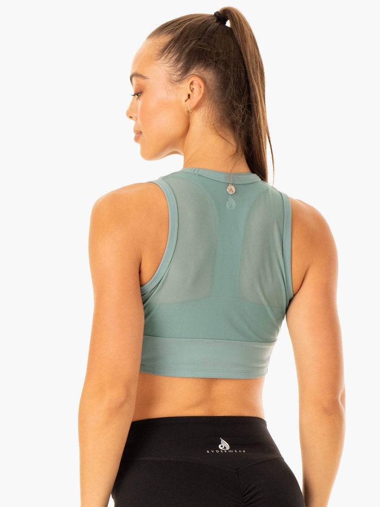 Sage Green Ryderwear Women Tanks Revival Mesh Women's Tanks | AU2918TV