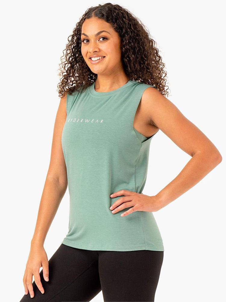 Sage Ryderwear Women Tanks Foundation Muscle Women's Tanks | AU2821RW