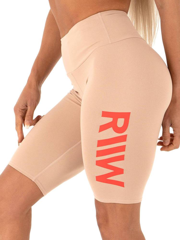 Sand Neon Ryderwear Women Shorts Neonude Scrunch Bum Bike Women's Shorts | AU1933SO