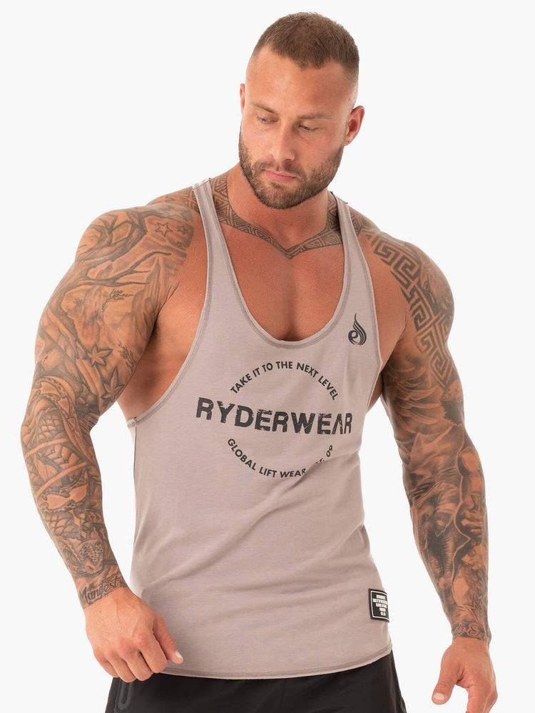 Sand Ryderwear Men Gym Stringers Duty Stringer T-Back Men's Gym Stringers | AU1515PQ