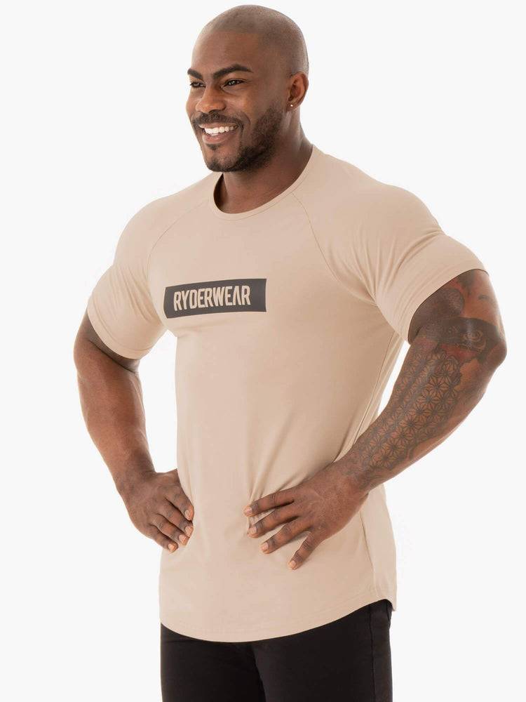 Sand Ryderwear Men T Shirts Base Men's T Shirts | AU1198TV