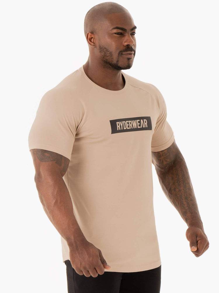 Sand Ryderwear Men T Shirts Base Men's T Shirts | AU1198TV