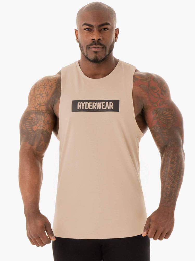 Sand Ryderwear Men Tanks Base Baller Tank Men\'s Tanks | AU1067RW