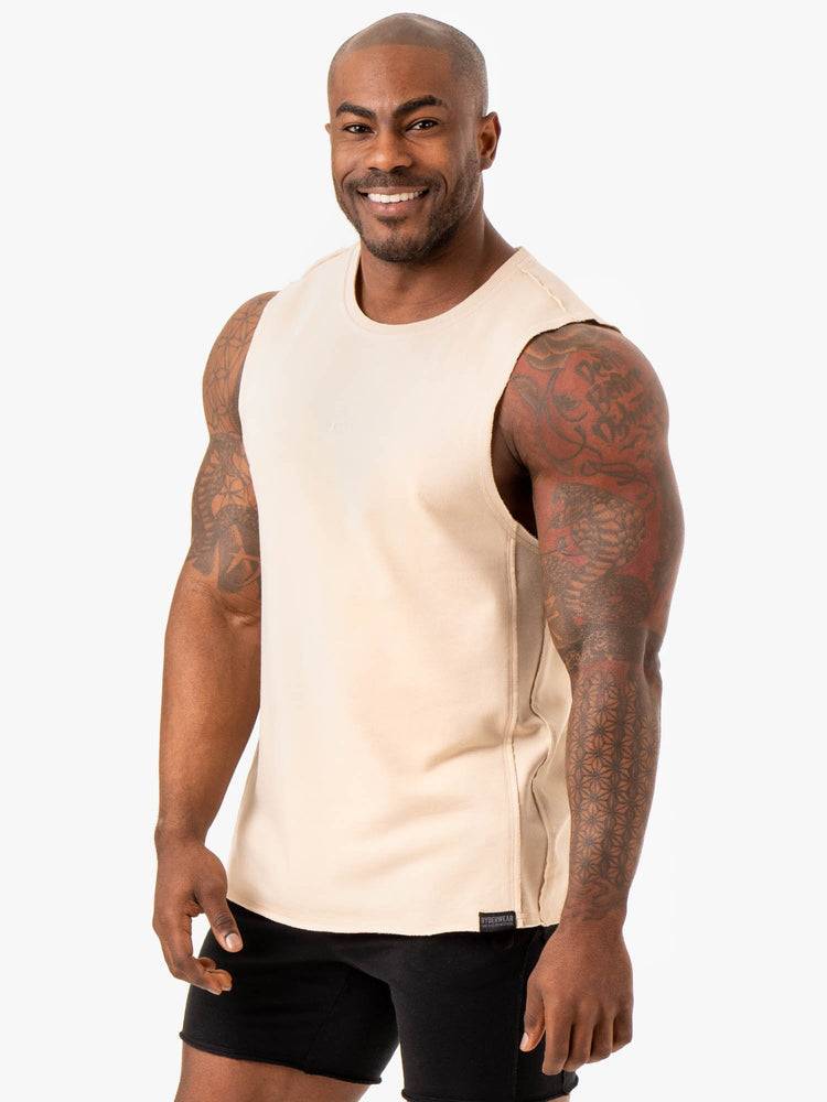 Sand Ryderwear Men Tanks Force Fleece Tank Men's Tanks | AU1116QZ