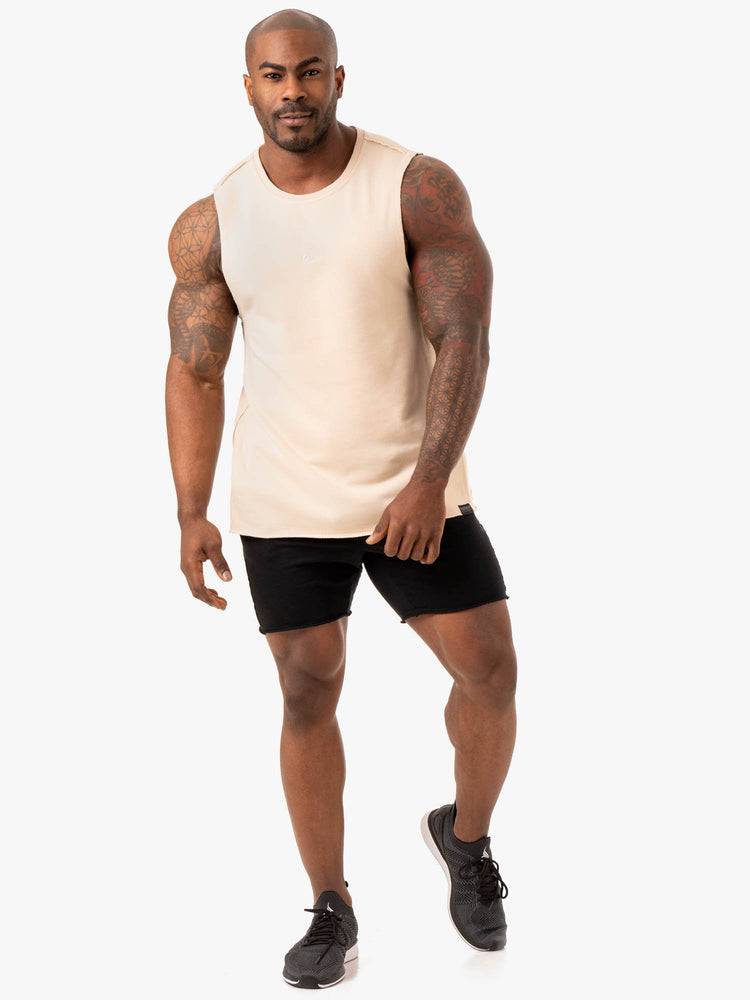 Sand Ryderwear Men Tanks Force Fleece Tank Men's Tanks | AU1116QZ