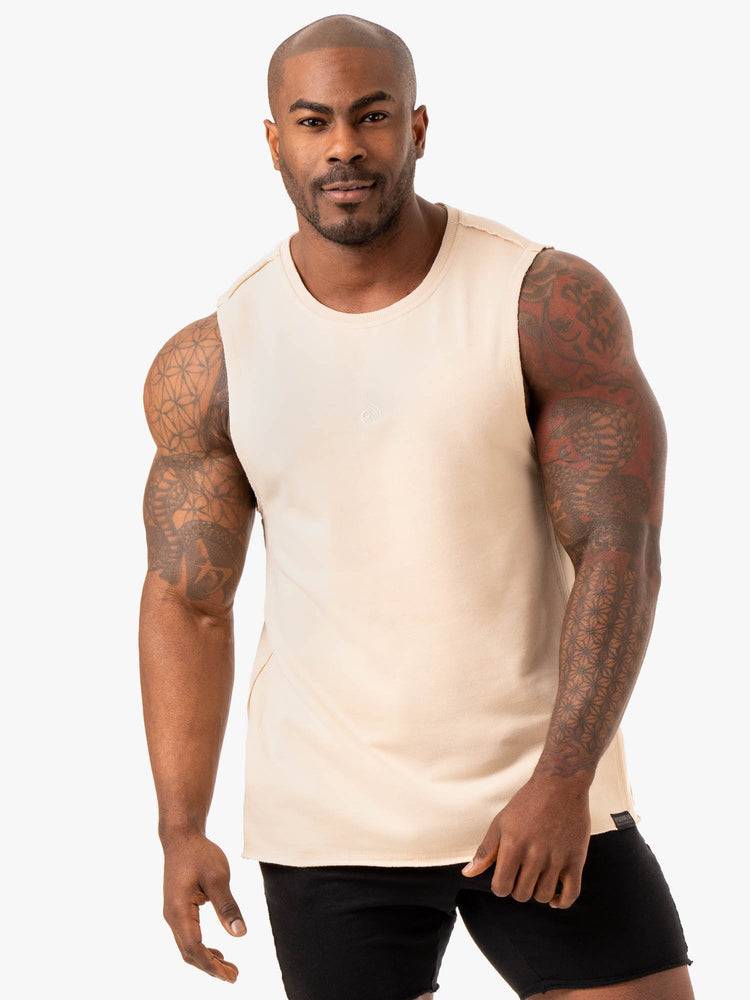 Sand Ryderwear Men Tanks Force Fleece Tank Men\'s Tanks | AU1116QZ