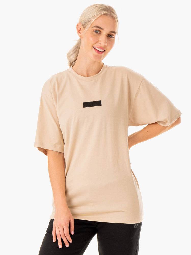 Sand Ryderwear Women T Shirts Unisex Oversized Women's T Shirts | AU2736KI