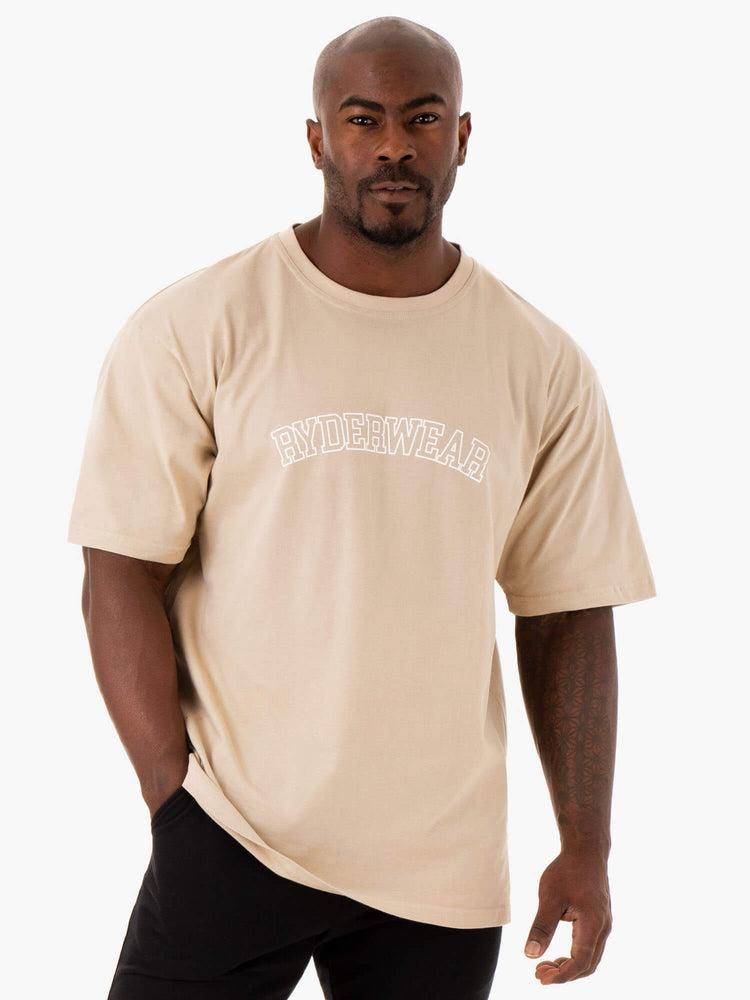 Sandstone Ryderwear Men T Shirts Oversized Men's T Shirts | AU1274EX