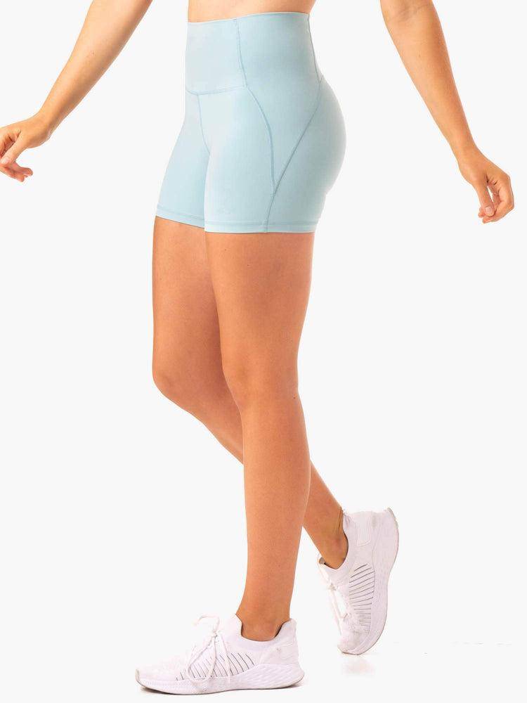 Seafoam Blue Ryderwear Women Shorts Sola High Waisted Women's Shorts | AU2169FM