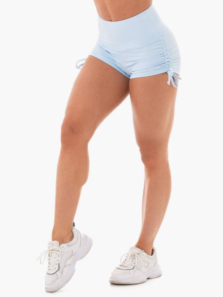 Sky Blue Ryderwear Women Shorts Staples Scrunch Bum Tie Up Women\'s Shorts | AU2032UT