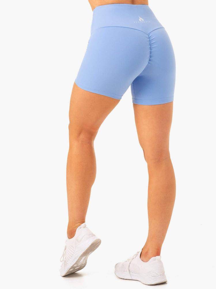 Sky Blue Ryderwear Women Shorts Vital Mid Length Scrunch Women's Shorts | AU2137IS