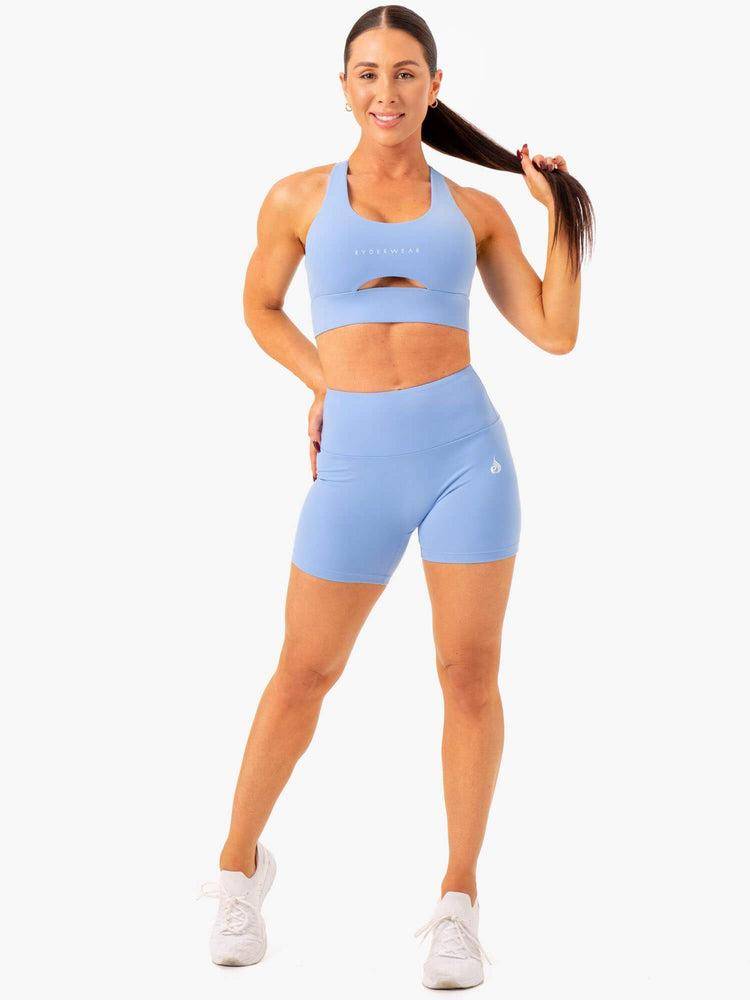 Sky Blue Ryderwear Women Shorts Vital Mid Length Scrunch Women's Shorts | AU2137IS