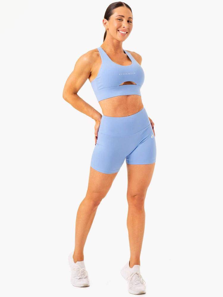 Sky Blue Ryderwear Women Shorts Vital Mid Length Scrunch Women's Shorts | AU2137IS