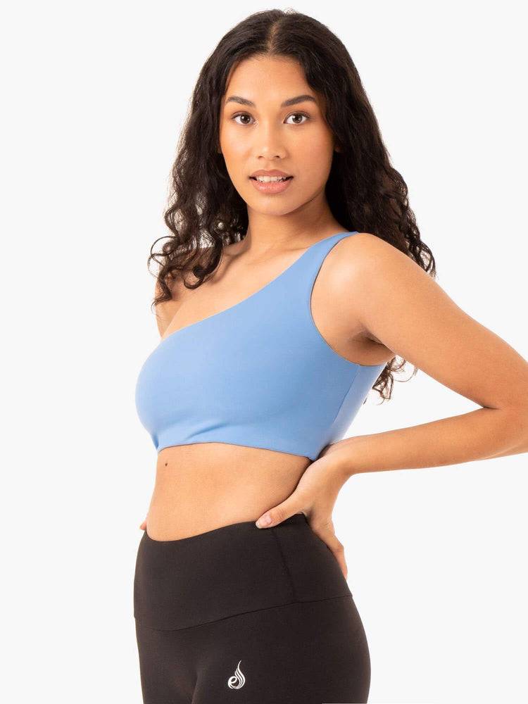 Sky Blue Ryderwear Women Sports Bra Adapt One Shoulder Women's Sports Bra | AU2353NB