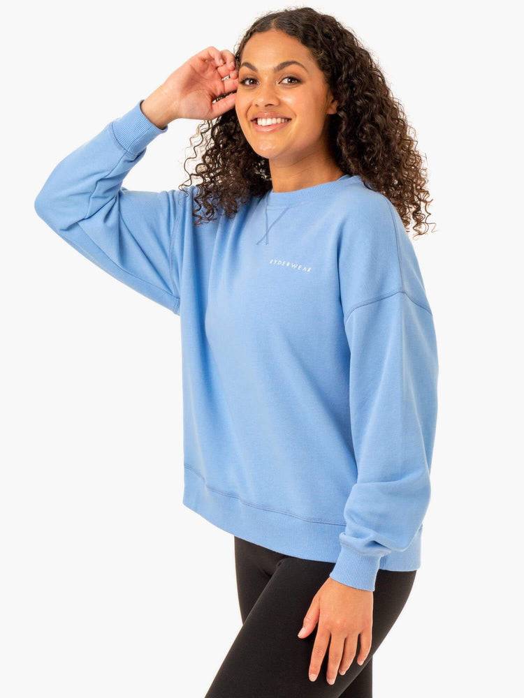 Sky Blue Ryderwear Women Sweaters Recover Lightweight Women's Sweaters | AU2638QZ