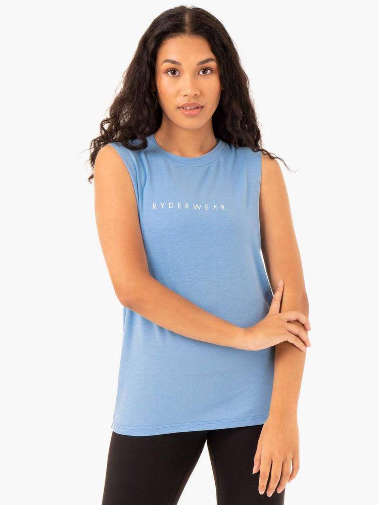 Sky Blue Ryderwear Women Tanks Foundation Muscle Women\'s Tanks | AU2854HK