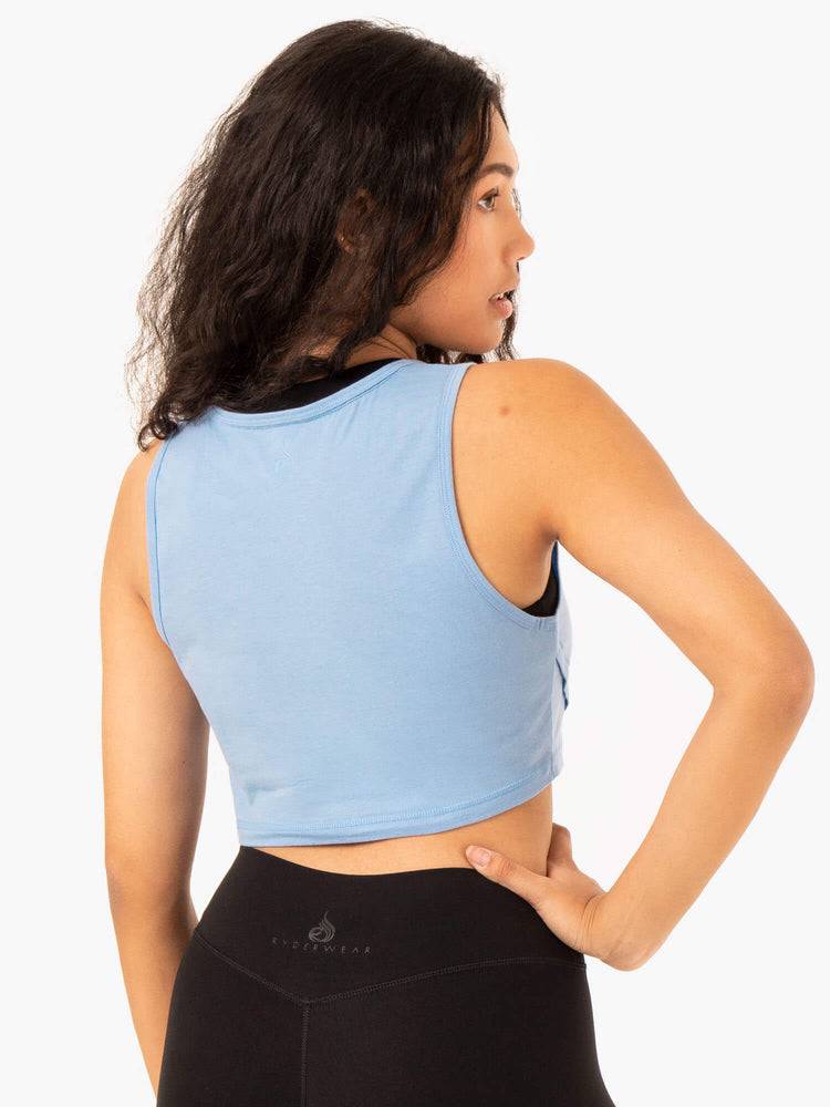 Sky Blue Ryderwear Women Tanks Replay Cross Over Women's Tanks | AU2851QZ