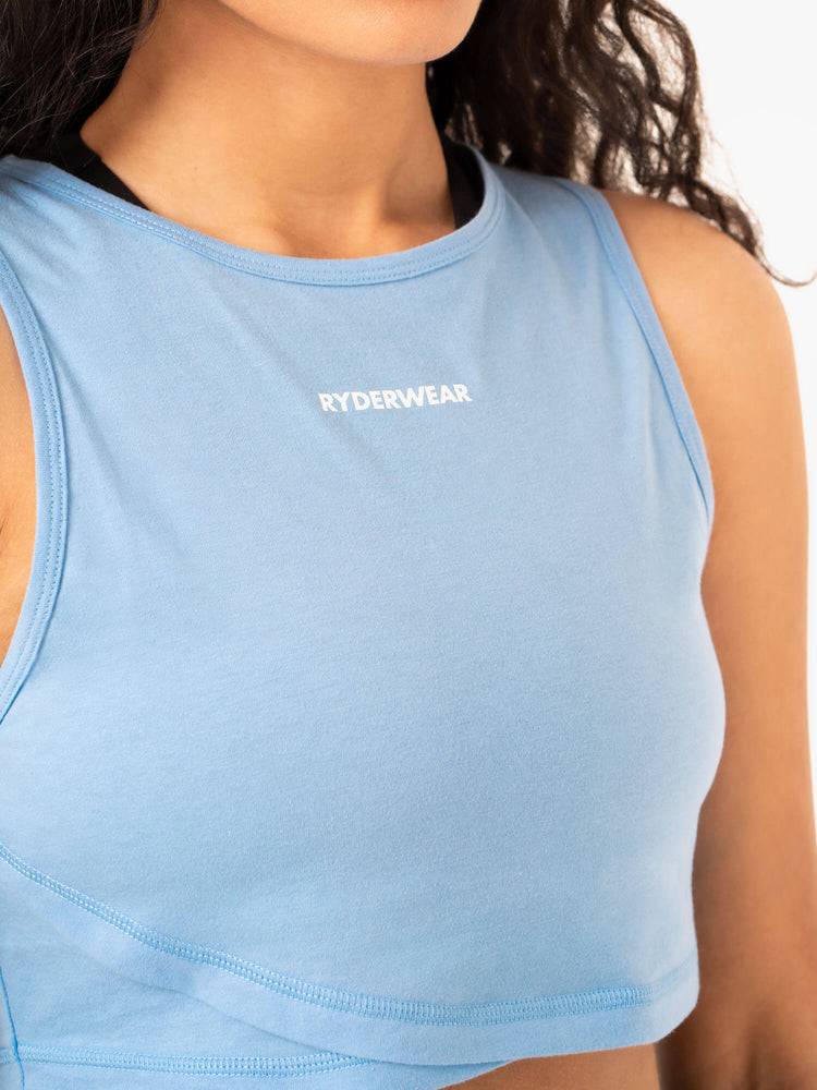 Sky Blue Ryderwear Women Tanks Replay Cross Over Women's Tanks | AU2851QZ