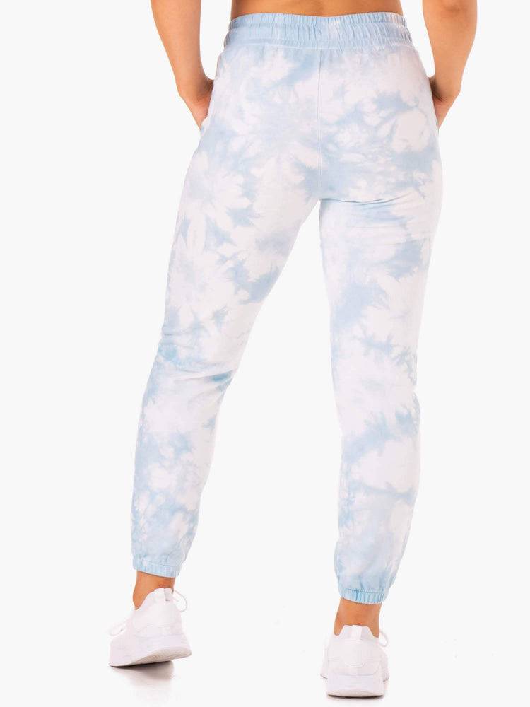 Sky Blue Tie Dye Ryderwear Women Track Pants Tie Dye High Waisted Women's Track Pants | AU3057IS