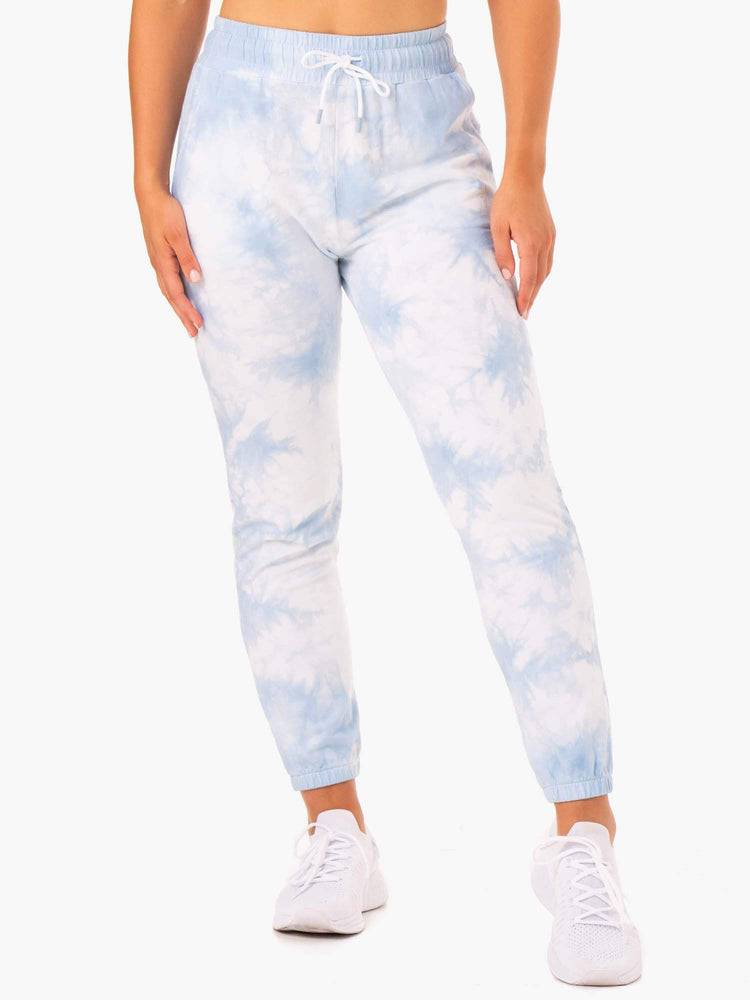 Sky Blue Tie Dye Ryderwear Women Track Pants Tie Dye High Waisted Women\'s Track Pants | AU3057IS