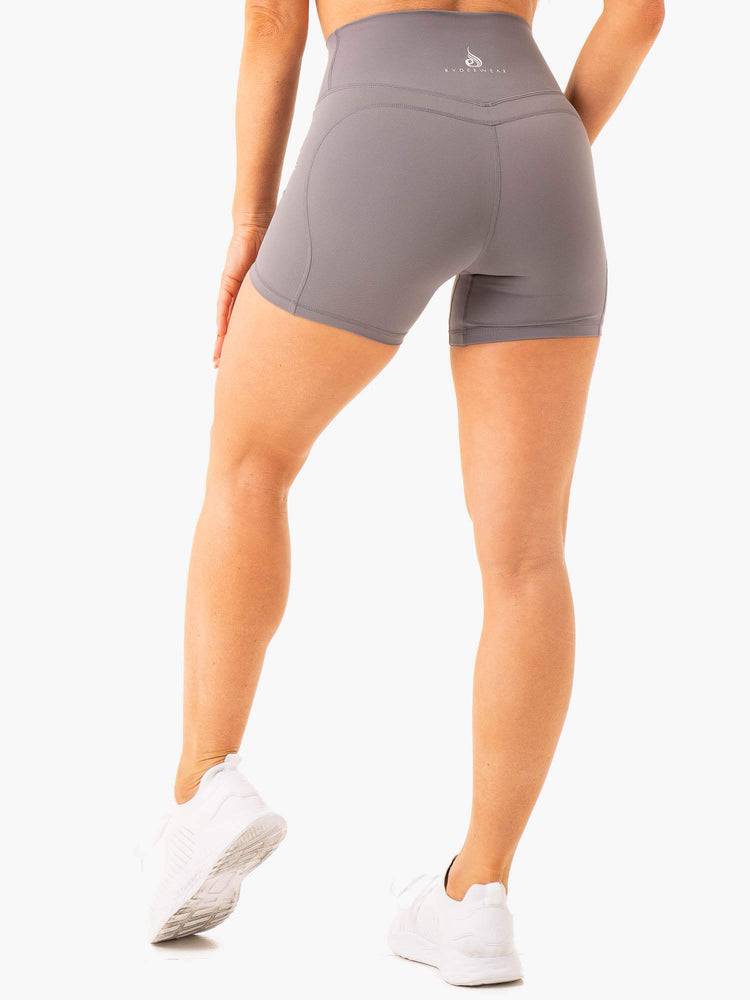 Smoke Grey Ryderwear Women Shorts Frequency High Waisted Women's Shorts | AU2092GL