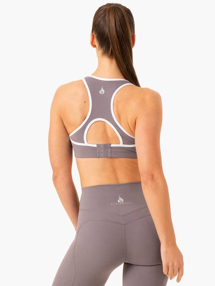 Smoke Grey Ryderwear Women Sports Bra Frequency High Impact Women's Sports Bra | AU2253ZG