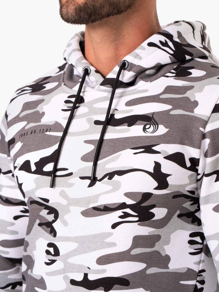 Snow Camo Ryderwear Men Hoodie Camo Tech Pullover Men's Hoodie | AU1457RW