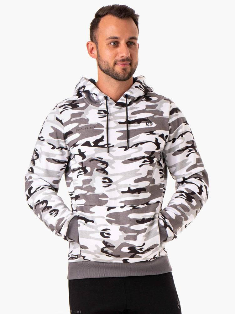 Snow Camo Ryderwear Men Hoodie Camo Tech Pullover Men's Hoodie | AU1457RW