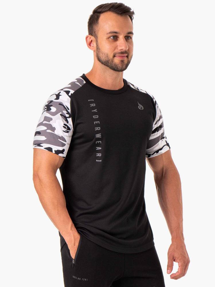 Snow Camo Ryderwear Men T Shirts Camo Tech Mesh Men's T Shirts | AU1210JJ