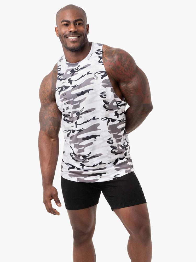 Snow Camo Ryderwear Men Tanks Camo Tech Mesh Baller Tank Men's Tanks | AU1075SO