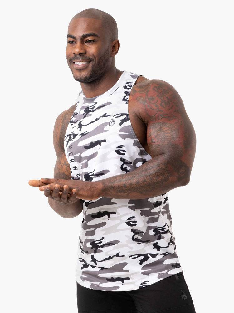 Snow Camo Ryderwear Men Tanks Camo Tech Mesh Baller Tank Men\'s Tanks | AU1075SO