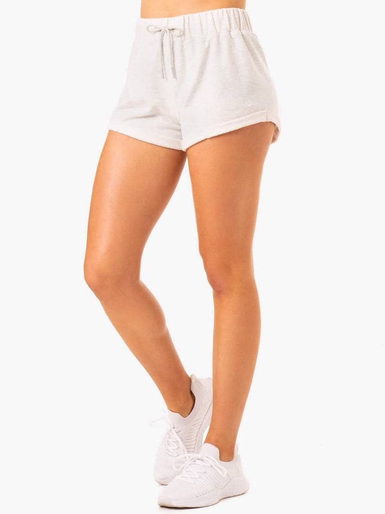 Snow Grey Marl Ryderwear Women Shorts Off Duty Fleece Women's Shorts | AU2170GL