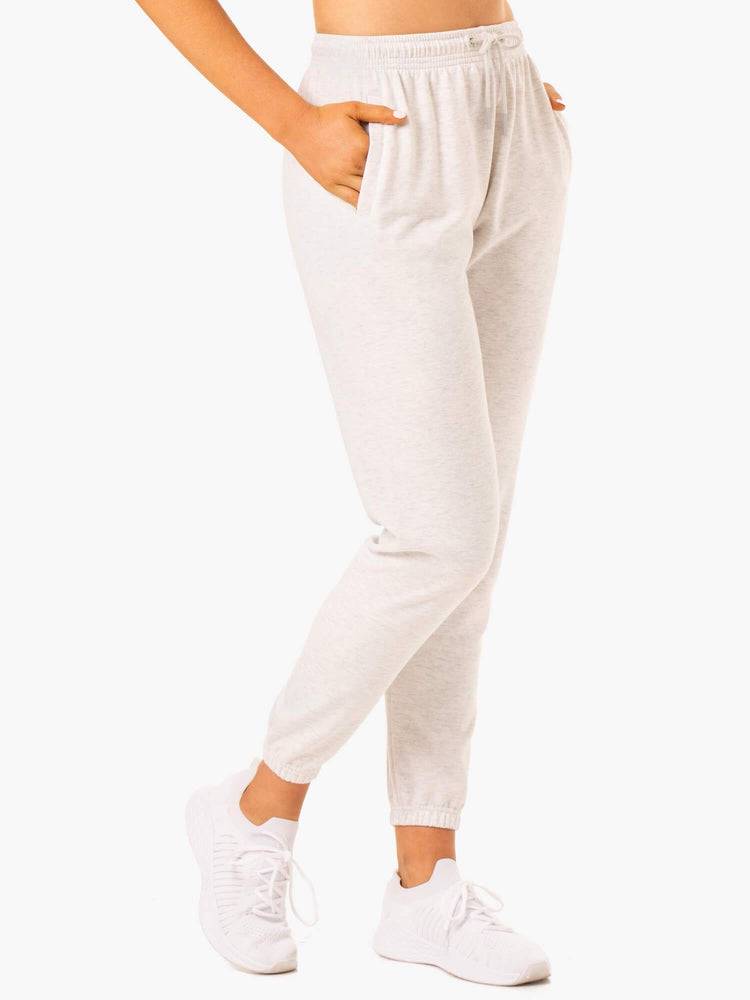 Snow Grey Marl Ryderwear Women Track Pants Off-Duty Fleece Women's Track Pants | AU3046KI