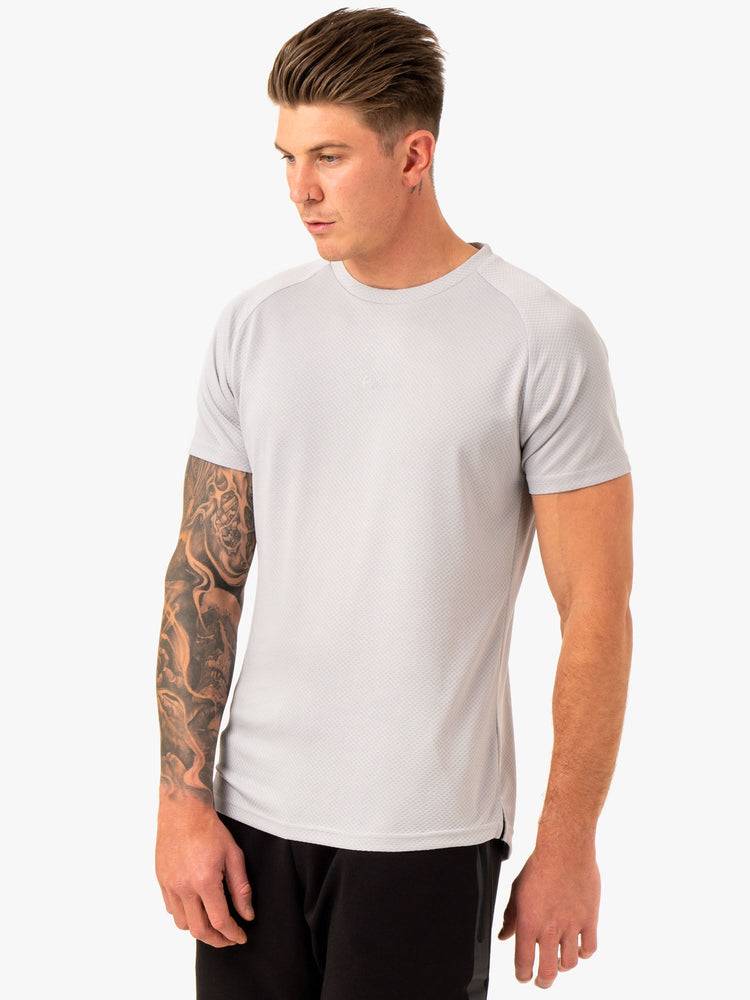 Snow Grey Ryderwear Men T Shirts Enhance Men's T Shirts | AU1221WY