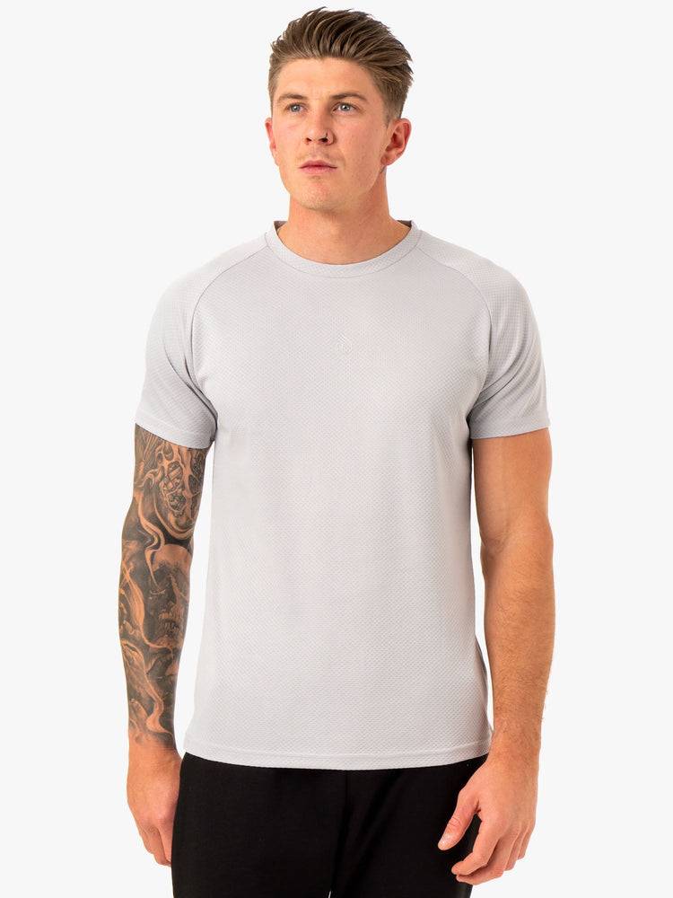 Snow Grey Ryderwear Men T Shirts Enhance Men\'s T Shirts | AU1221WY