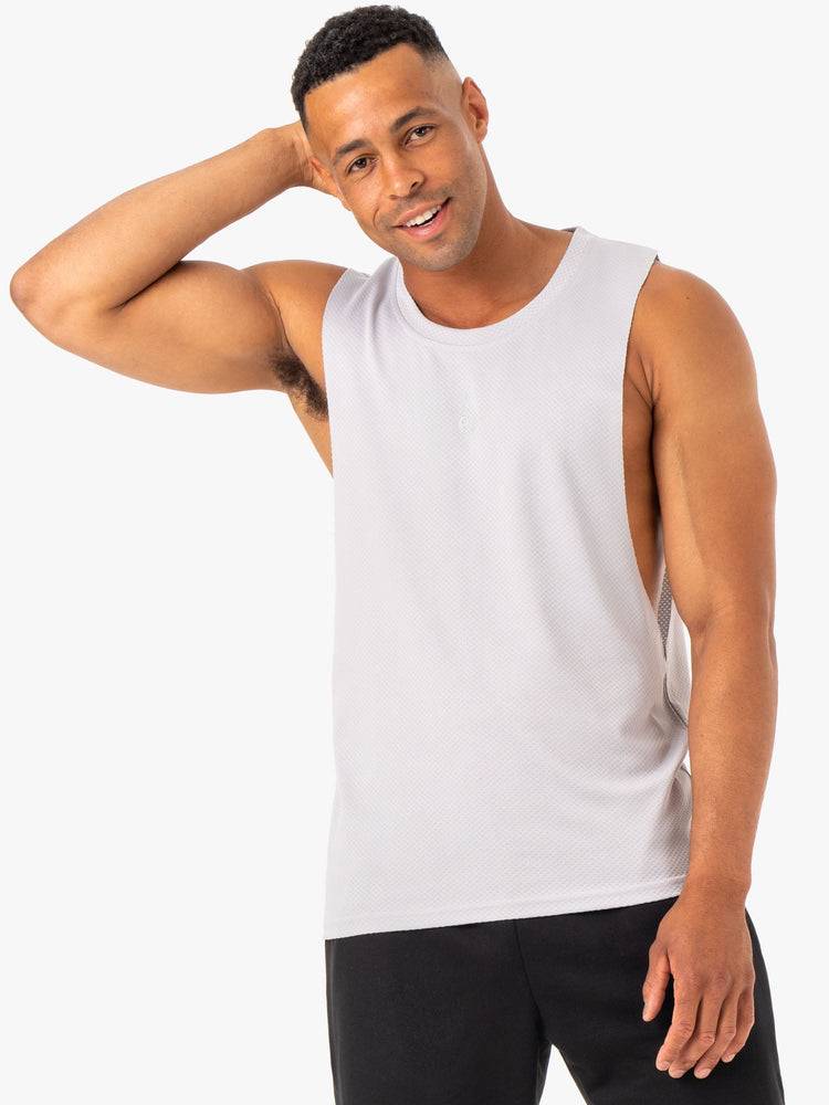 Snow Grey Ryderwear Men Tanks Enhance Baller Tank Men\'s Tanks | AU1088NB