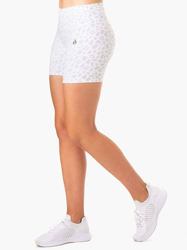 Snow Leopard Ryderwear Women Shorts Amazon High Waisted Women's Shorts | AU1943CE