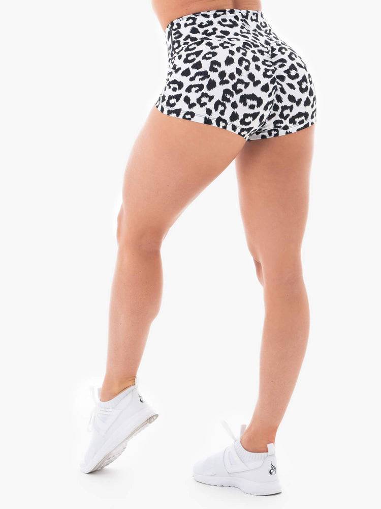 Snow Leopard Ryderwear Women Shorts Animal Scrunch Bum Women's Shorts | AU2029RW