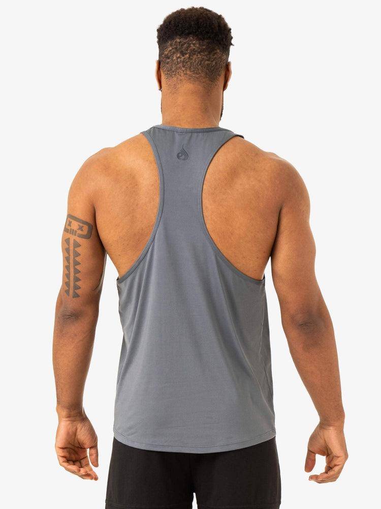 Steel Blue Ryderwear Men Gym Stringers Overdrive Stringer T-Back Men's Gym Stringers | AU1535RW