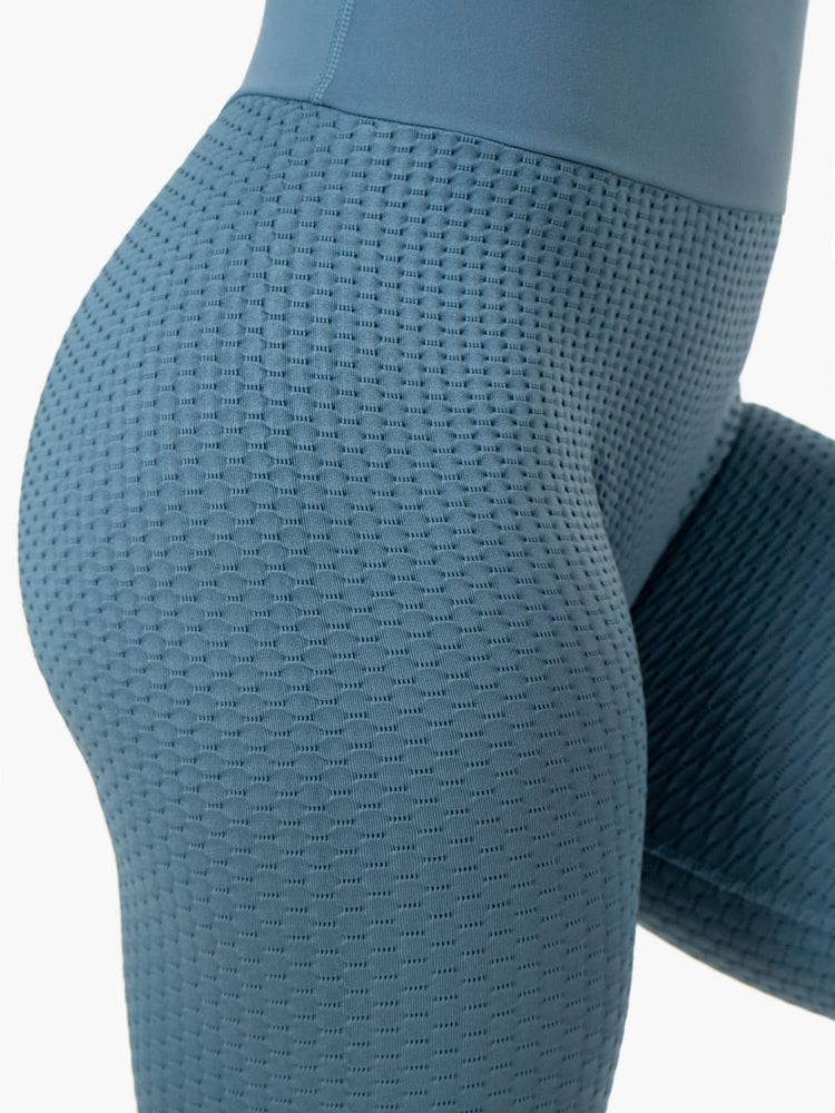 Steel Blue Ryderwear Women Leggings Honeycomb Scrunch Seamless Women's Leggings | AU1873RW