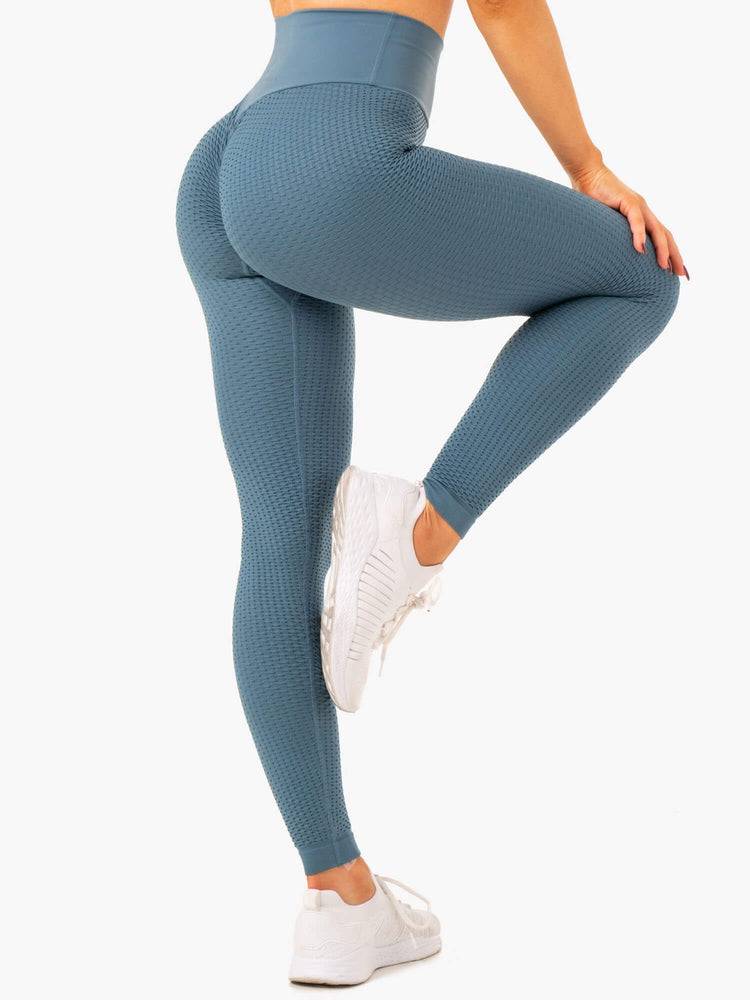 Steel Blue Ryderwear Women Leggings Honeycomb Scrunch Seamless Women\'s Leggings | AU1873RW