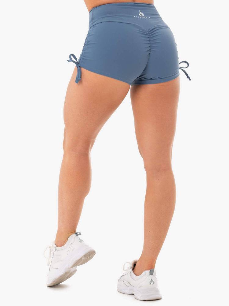 Steel Blue Ryderwear Women Shorts Staples Scrunch Bum Tie Up Women's Shorts | AU2023BC