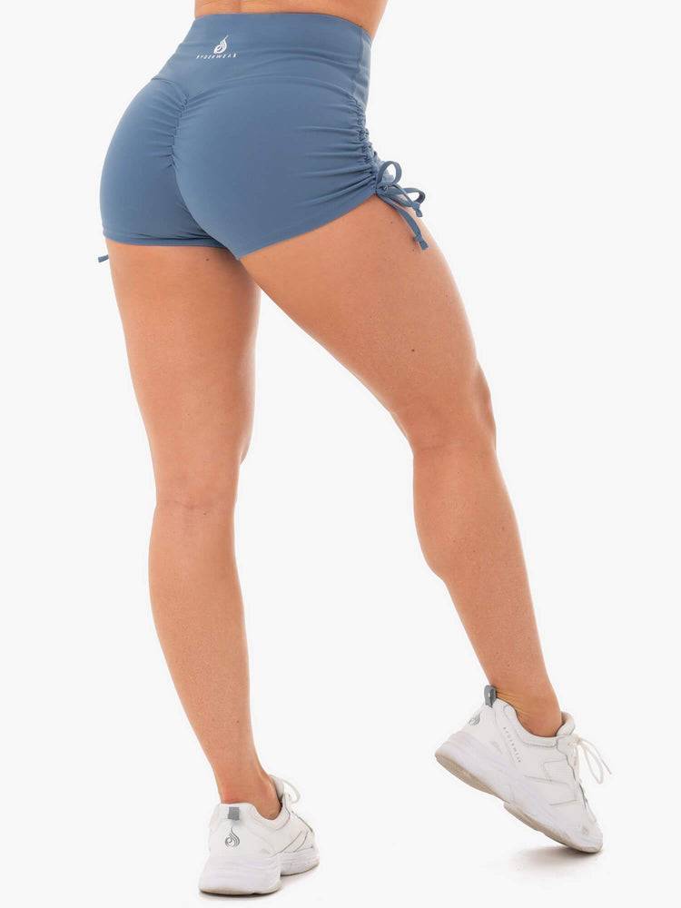 Steel Blue Ryderwear Women Shorts Staples Scrunch Bum Tie Up Women's Shorts | AU2023BC