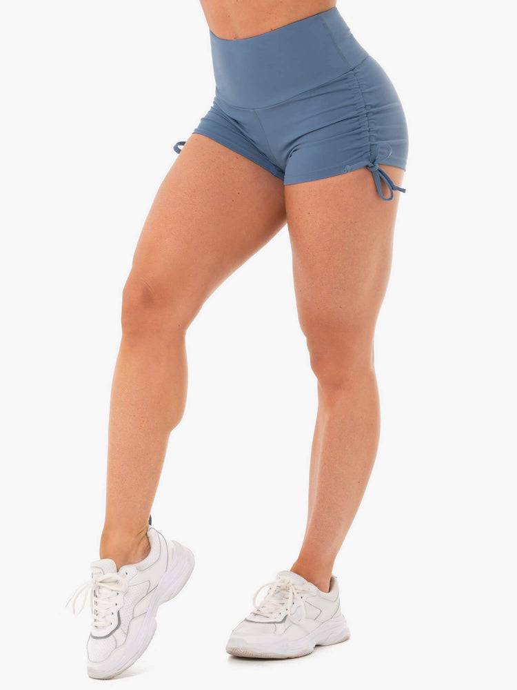 Steel Blue Ryderwear Women Shorts Staples Scrunch Bum Tie Up Women\'s Shorts | AU2023BC